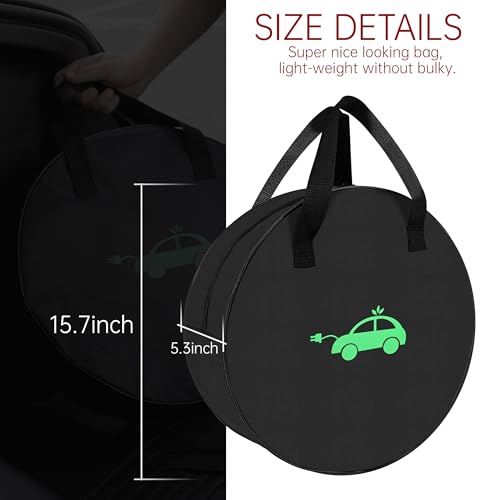 MCEVKELN EV Portable Cable Bag Charging Cable Bag Durable Storage Bag (1680D Nylon) for All kinds of Cables and Car Accessories Electric vehicles Charging Cable Organiser