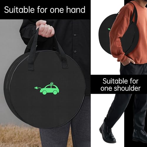 MCEVKELN EV Portable Cable Bag Charging Cable Bag Durable Storage Bag (1680D Nylon) for All kinds of Cables and Car Accessories Electric vehicles Charging Cable Organiser