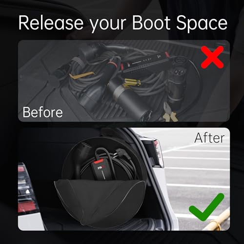 MCEVKELN EV Portable Cable Bag Charging Cable Bag Durable Storage Bag (1680D Nylon) for All kinds of Cables and Car Accessories Electric vehicles Charging Cable Organiser