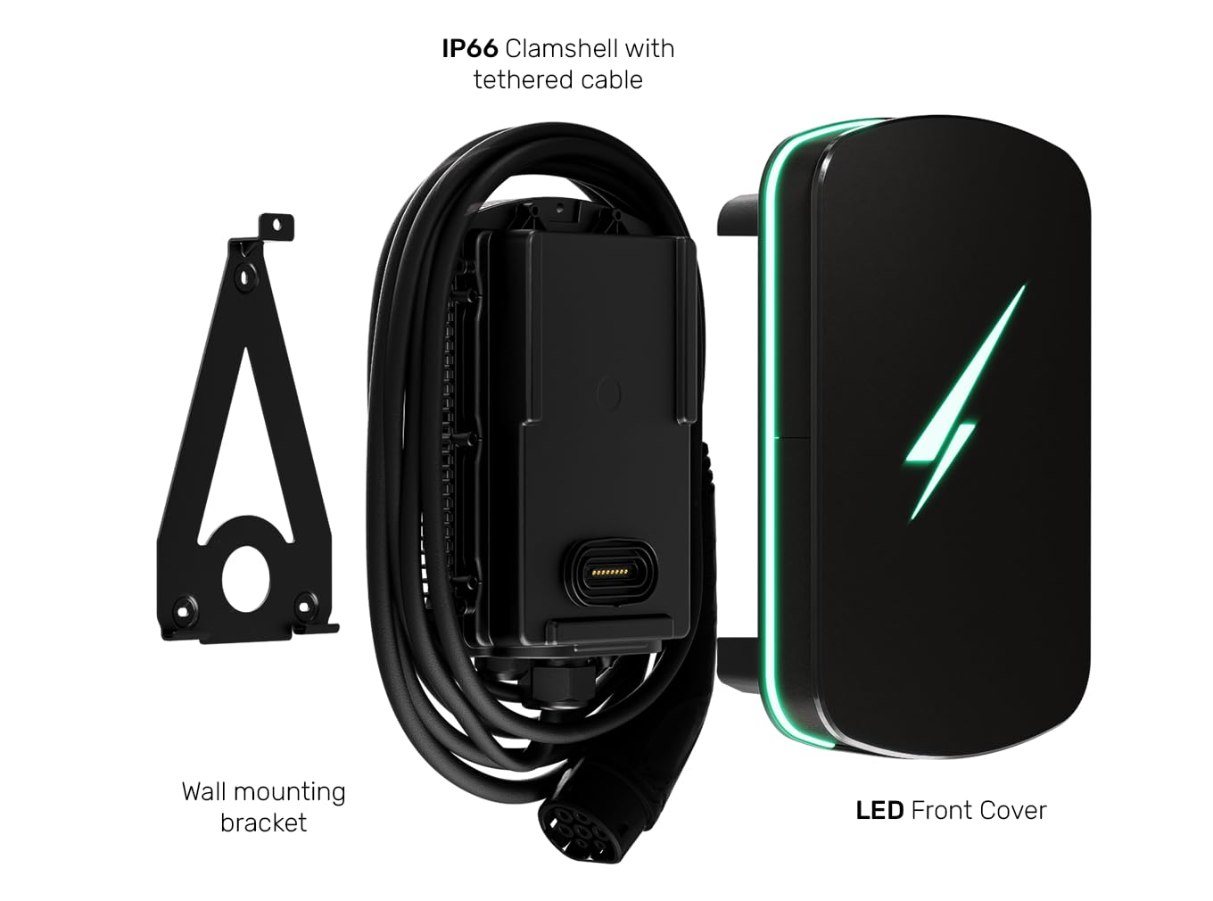 Hypervolt Home 3 Pro | Space Grey 10m | 7kW Smart EV Car Charger | Solar Compatible | Tethered | OVO Charge Anytime Compatible | Works with Octopus