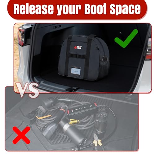 MCEVKELN EV Portable Cable Bag Charging Cable Bag Durable Storage Bag (1680D Nylon) for All kinds of Cables and Car Accessories Electric vehicles Charging Cable Organiser