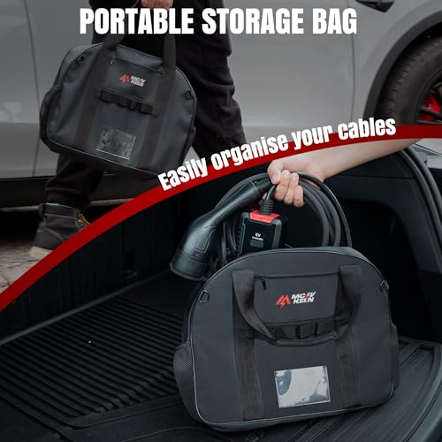 MCEVKELN EV Portable Cable Bag Charging Cable Bag Durable Storage Bag (1680D Nylon) for All kinds of Cables and Car Accessories Electric vehicles Charging Cable Organiser