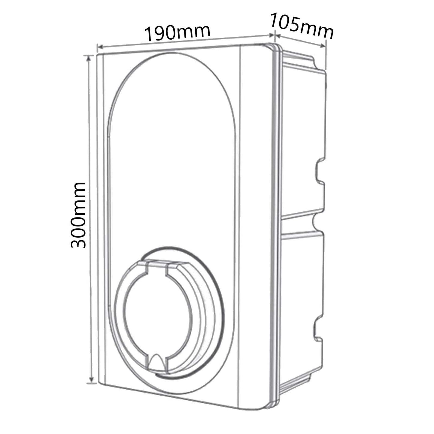 evec VEC01 | EV charger | Electric Vehicle Charger | Type 1, Type 2 | 7.4kW | Untethered | Single Phase | Wall Mount | EV Home Charger| Level 2 Charger | Black, 30x19x12.6cm