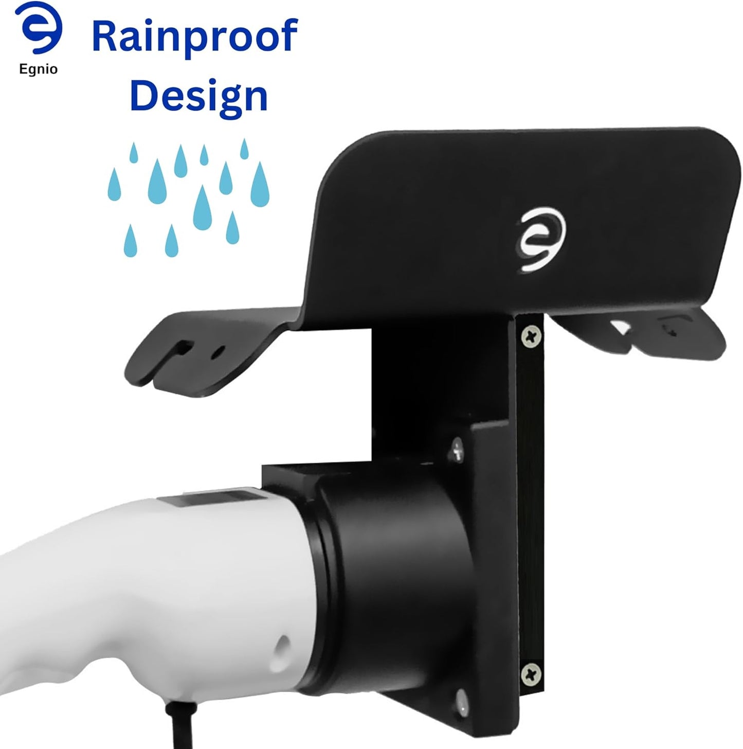 EGNIO Type 2 EV Charger Cable Holder, Padlock Lockable Wall Mount Holder for Electric Car with Type2 IEC 51296-2 Plugs Wall Box Charging Station Anti-theft Protection Design for Cable