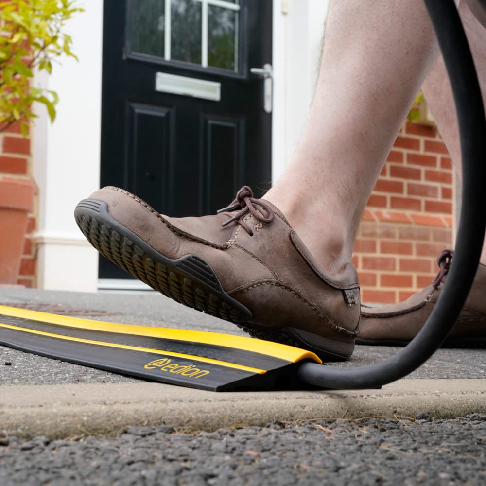Edion EV Cable Protector 2.5m – Attaches to EV Charging Cable to Prevent Trip Hazards & Protect Cable – Tough EV Cable Pavement Cover for EV Charger – Low Height, Stays Flat, Outdoor Use