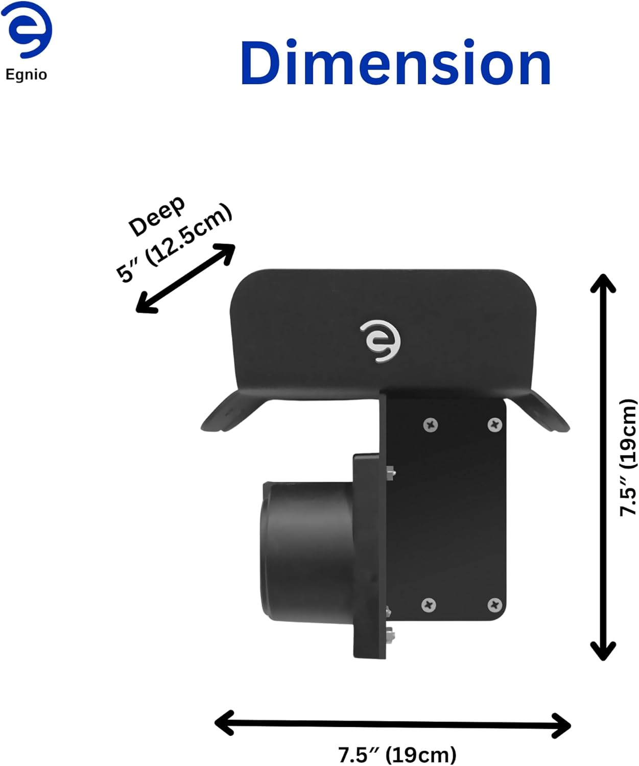 EGNIO Type 2 EV Charger Cable Holder, Padlock Lockable Wall Mount Holder for Electric Car with Type2 IEC 51296-2 Plugs Wall Box Charging Station Anti-theft Protection Design for Cable
