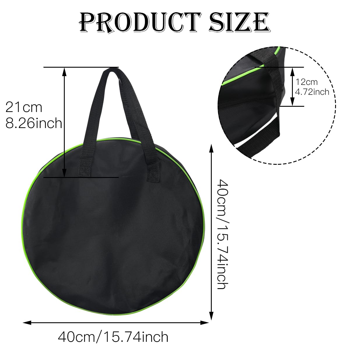 BomnKa Waterproof Heavy Duty Cable Storage Bag - Large Capacity, Double Handle - Ideal for Car, Caravan, and Campervan - Organize EV Charging Cable, Gardening Equipment, Hose Pipe and More