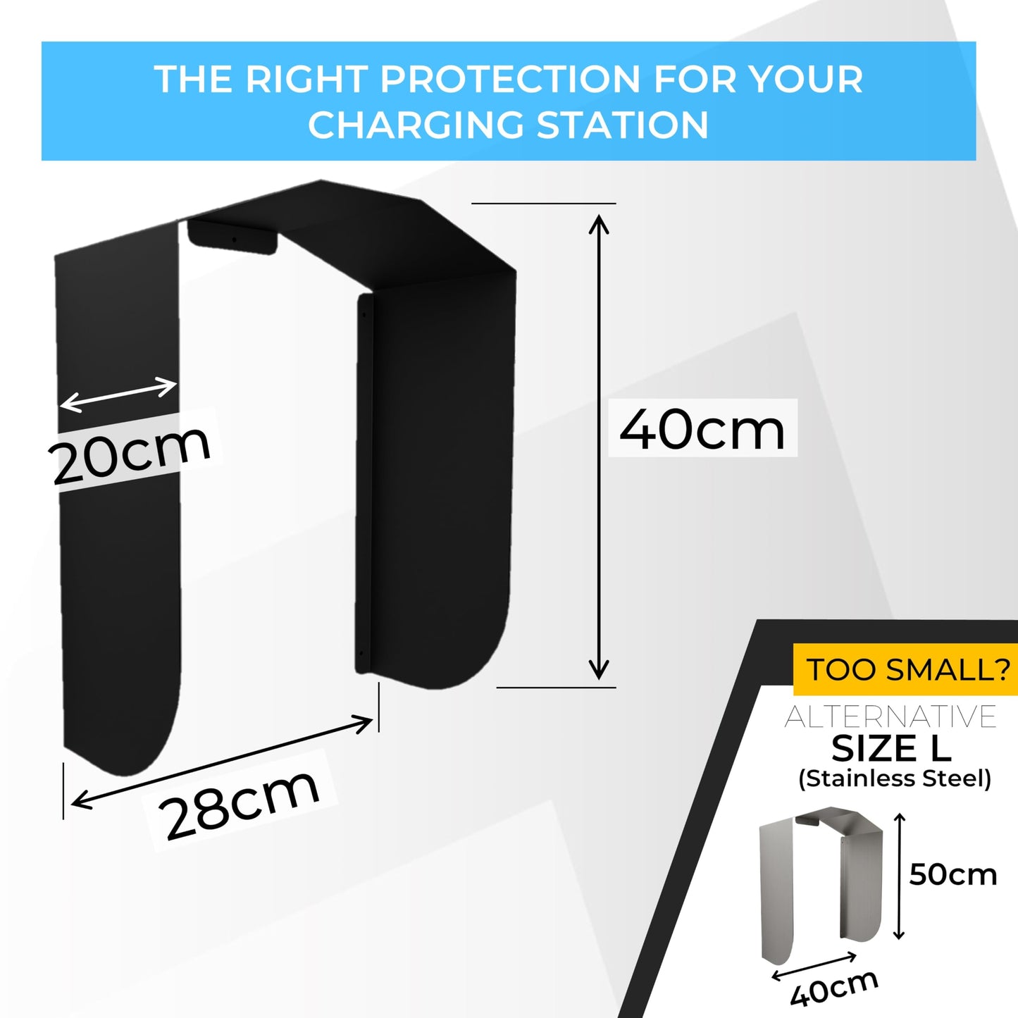 Graft Wallbox Weather Protection | Canopy for ev Charging Station | Accessories for Wallboxes | Rain and Snow Protection, UV Protection, Sun Protection | Weatherproof Cover for Charging Stations