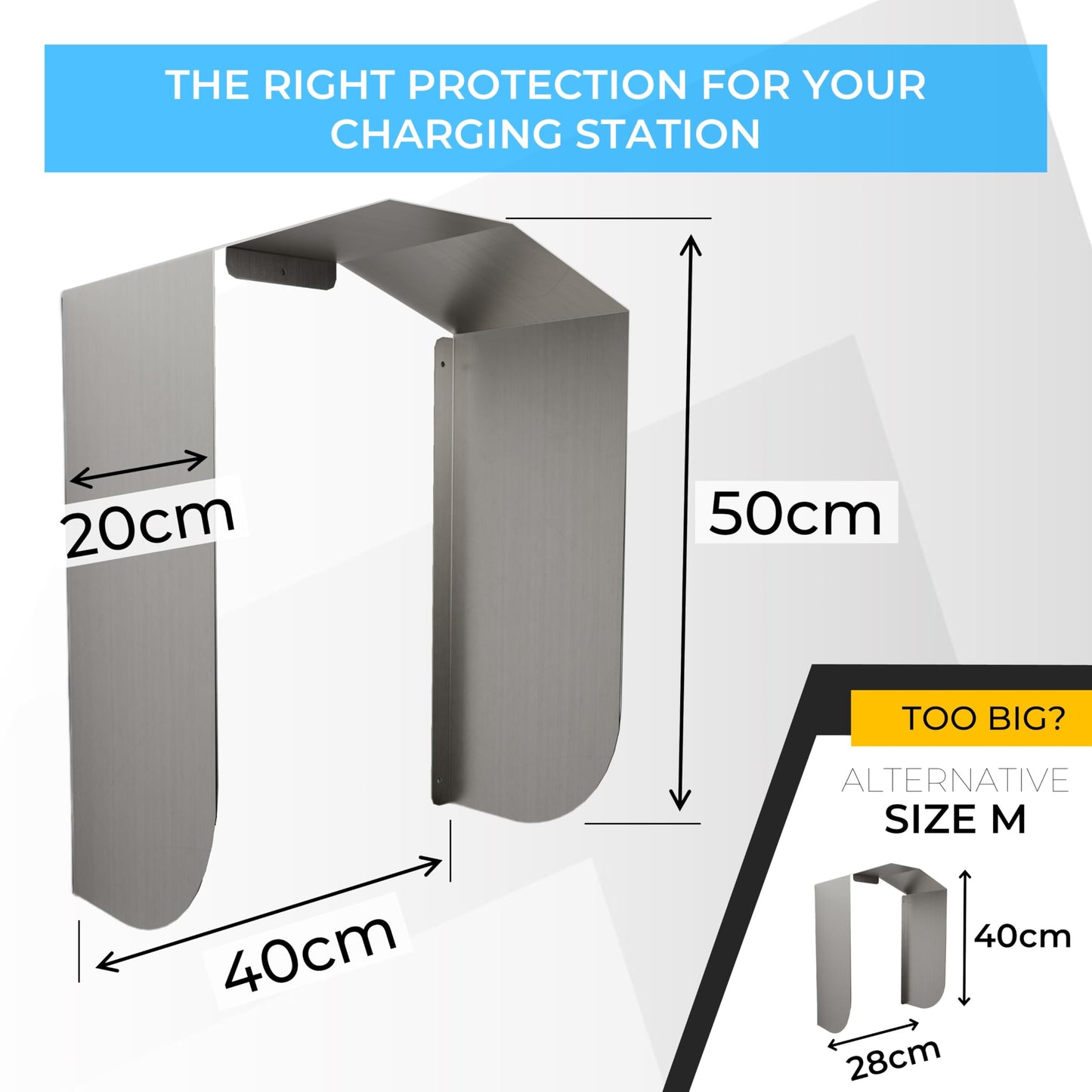 Graft Wallbox Weather Protection | Canopy for ev Charging Station | Accessories for Wallboxes | Rain and Snow Protection, UV Protection, Sun Protection | Weatherproof Cover for Charging Stations