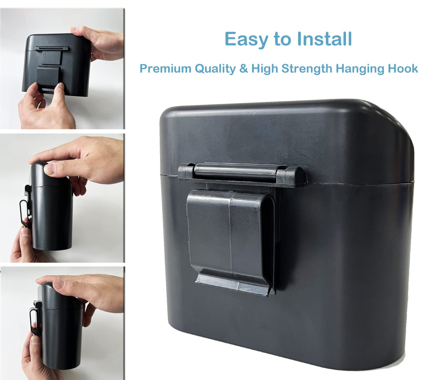 KITBEST Car Bin, 2 Pack Mini Car Trash Can Organizer with Lid and 120pcs Trash Bags & 4 Hooks. Small Garbage Rubbish Can Bag for Storage Organization, Front Back Seat Car Accessories Office Home