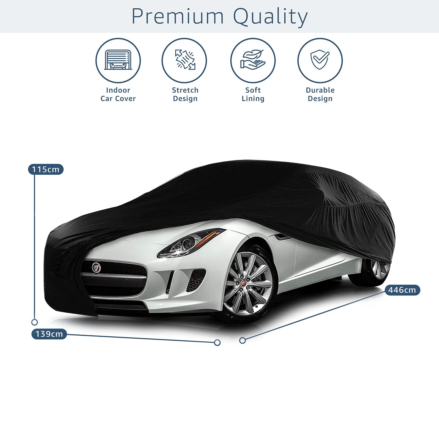 Cosmos - Indoor Car Cover compatible with main Coupé models, Elastic, Breathable and Dustproof Fabric, Soft Lining, Snug Fit, Blue