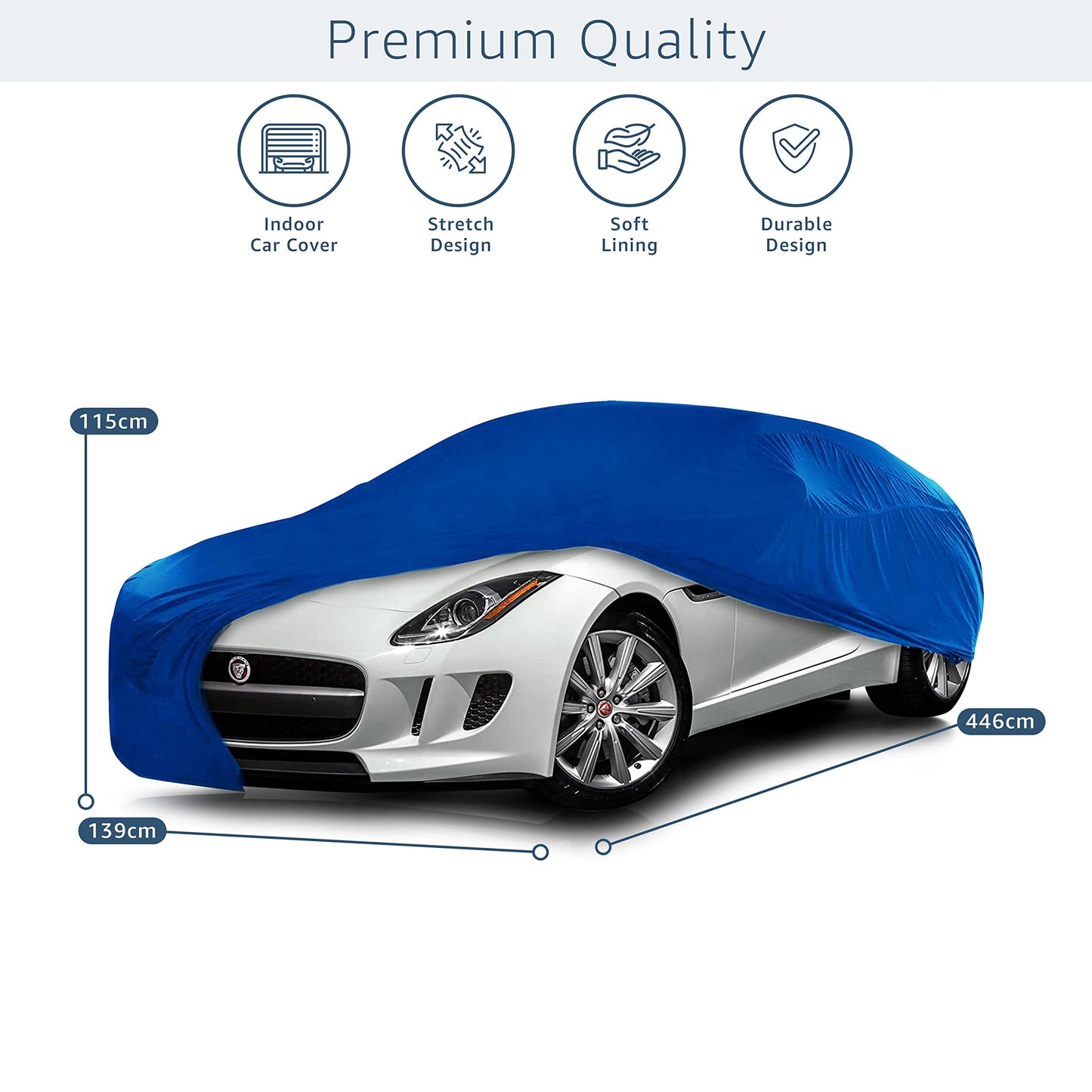 Cosmos - Indoor Car Cover compatible with main Coupé models, Elastic, Breathable and Dustproof Fabric, Soft Lining, Snug Fit, Blue