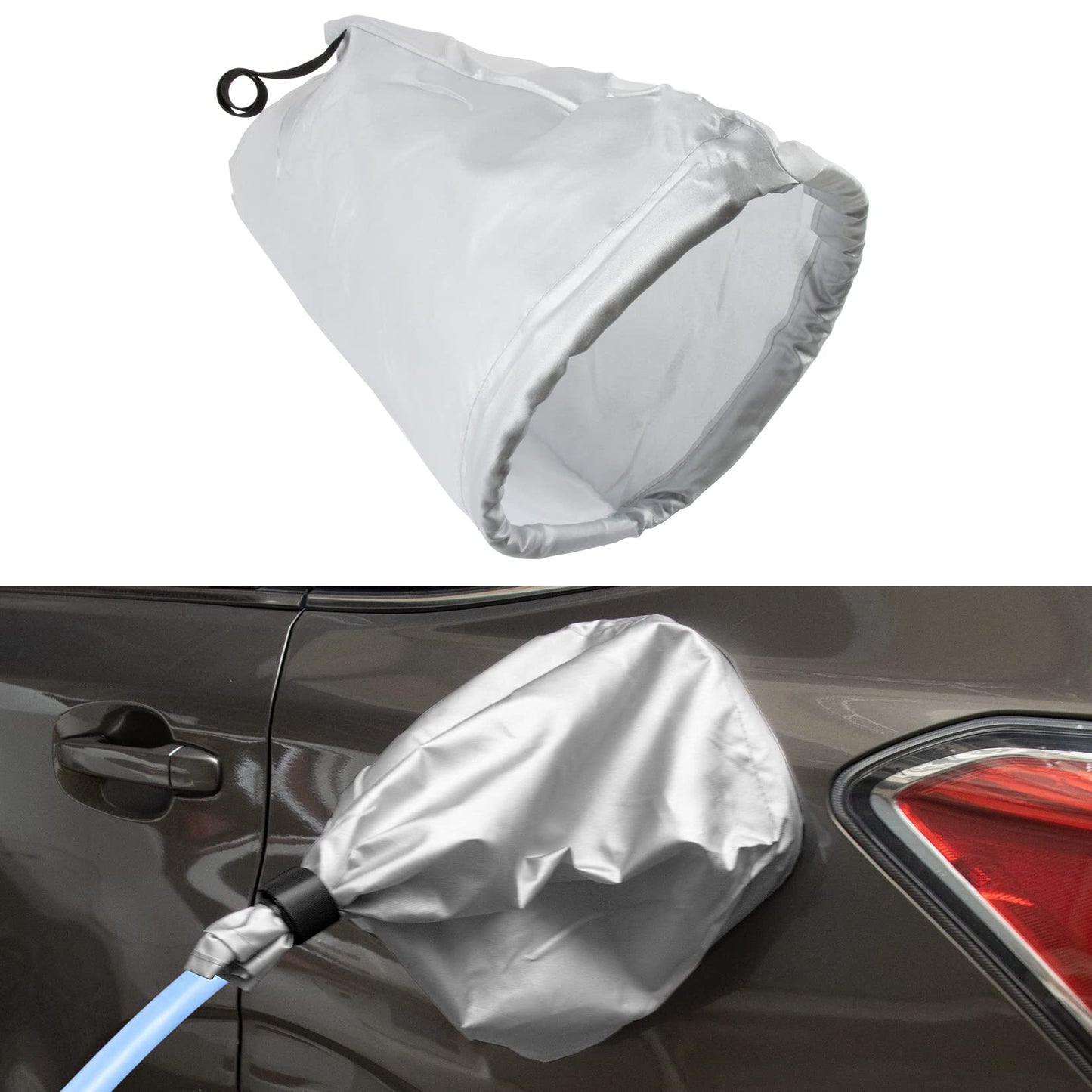 PSLER Electric Car Charger Cover, Magnetic Adhesion EV Charger Plug Cover for Most Electric Cars Outdoor Waterproof Sun UV Rain Snow All Weather Protection EV Car Charging Port Plug Cover(Black)