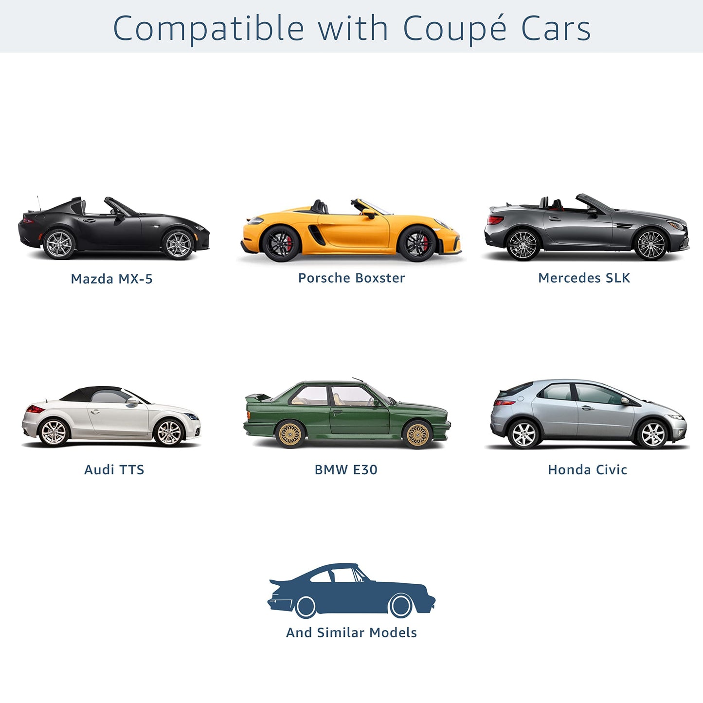 Cosmos - Indoor Car Cover compatible with main Coupé models, Elastic, Breathable and Dustproof Fabric, Soft Lining, Snug Fit, Blue