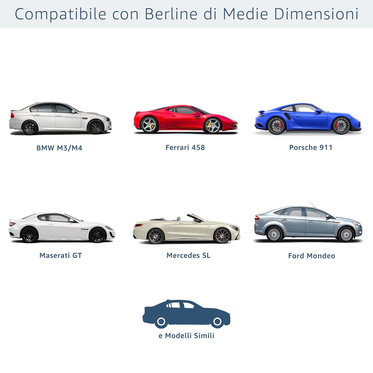 Cosmos - Indoor Car Cover compatible with main Coupé models, Elastic, Breathable and Dustproof Fabric, Soft Lining, Snug Fit, Blue