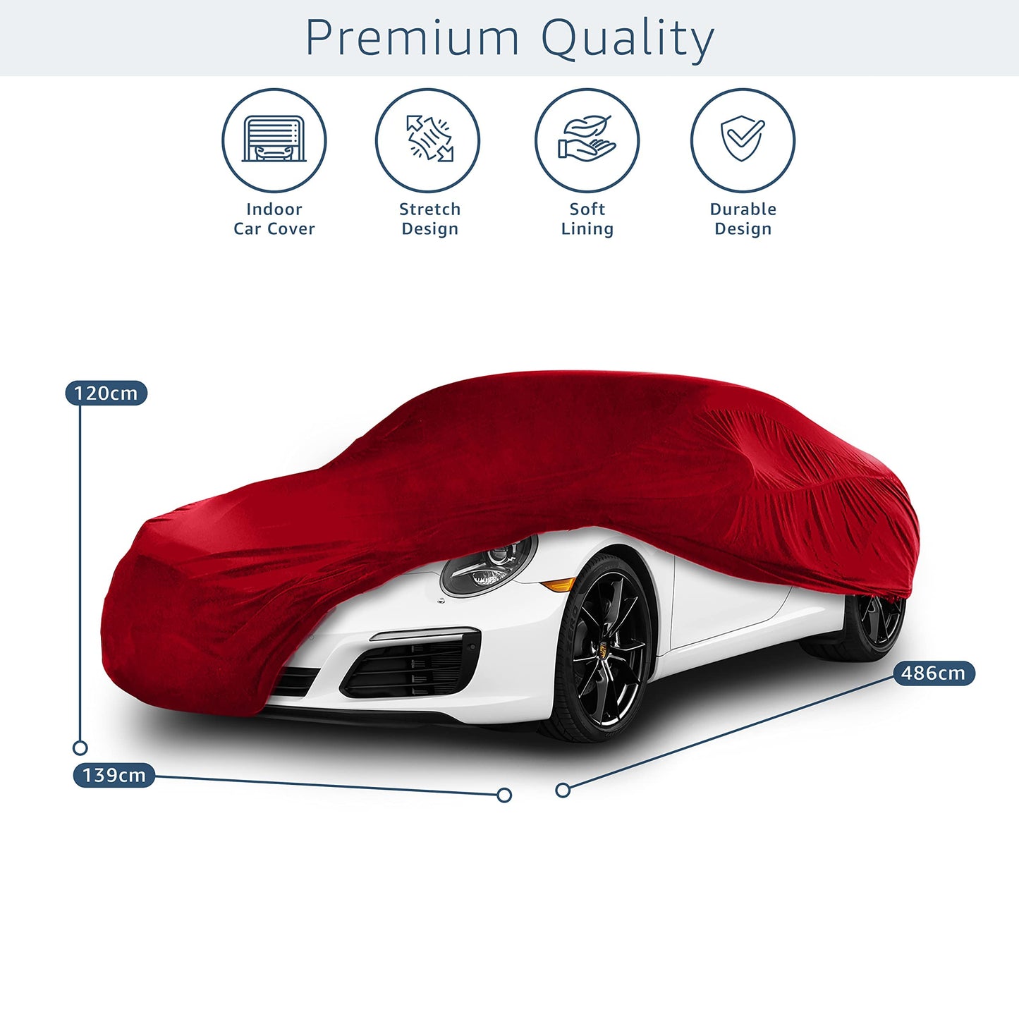 Cosmos - Indoor Car Cover compatible with main Coupé models, Elastic, Breathable and Dustproof Fabric, Soft Lining, Snug Fit, Blue