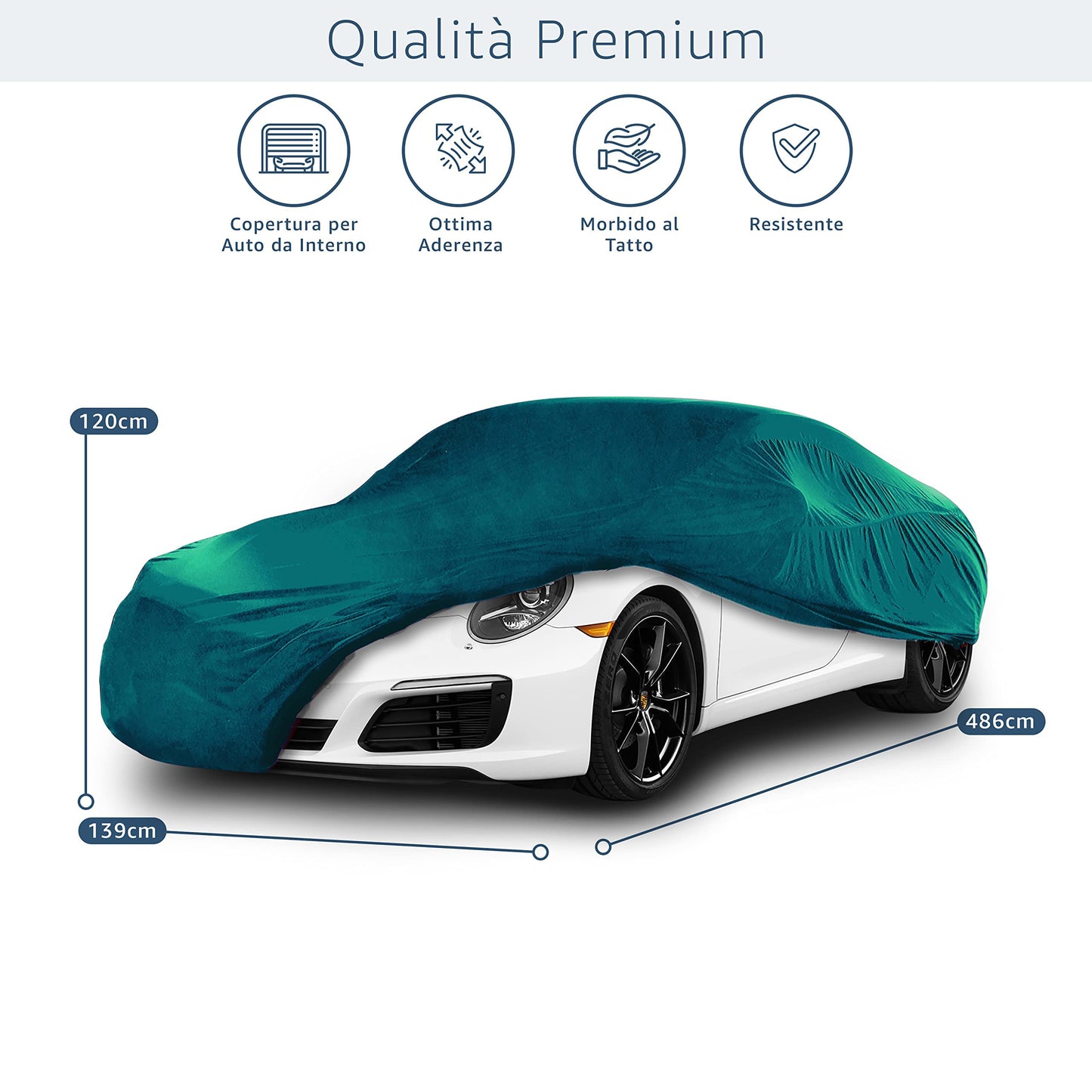Cosmos - Indoor Car Cover compatible with main Coupé models, Elastic, Breathable and Dustproof Fabric, Soft Lining, Snug Fit, Blue