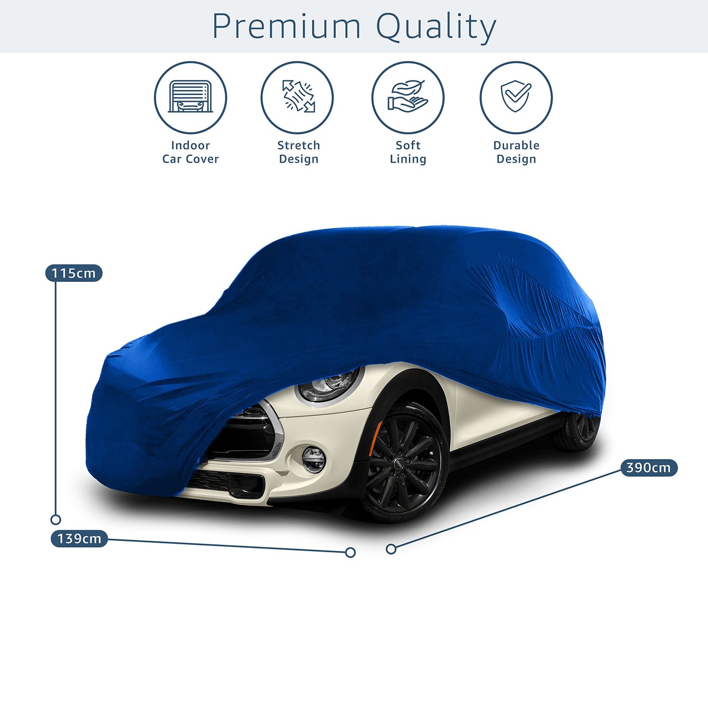 Cosmos - Indoor Car Cover compatible with main Coupé models, Elastic, Breathable and Dustproof Fabric, Soft Lining, Snug Fit, Blue