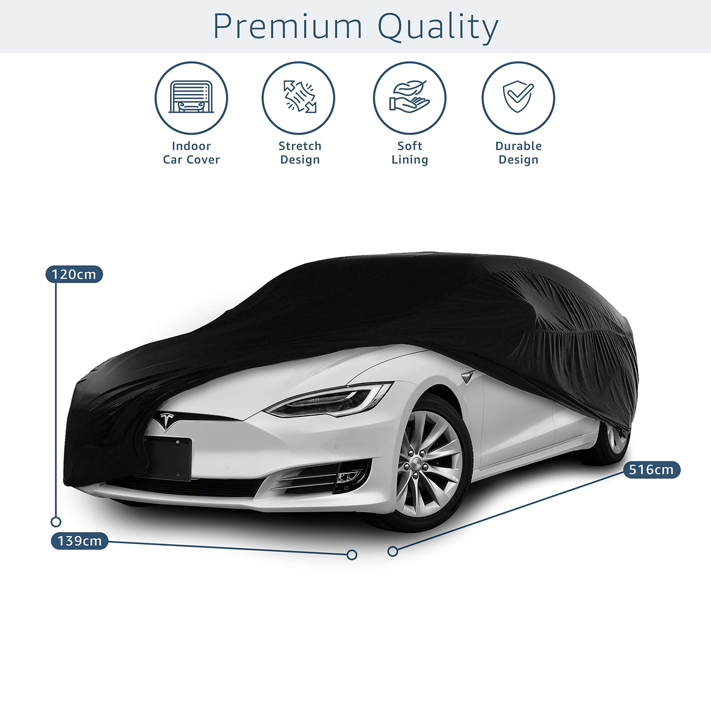 Cosmos - Indoor Car Cover compatible with main Coupé models, Elastic, Breathable and Dustproof Fabric, Soft Lining, Snug Fit, Blue