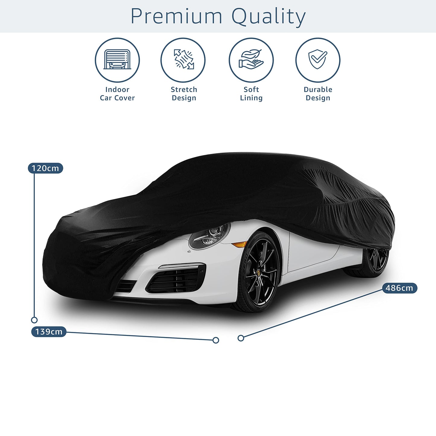 Cosmos - Indoor Car Cover compatible with main Coupé models, Elastic, Breathable and Dustproof Fabric, Soft Lining, Snug Fit, Blue