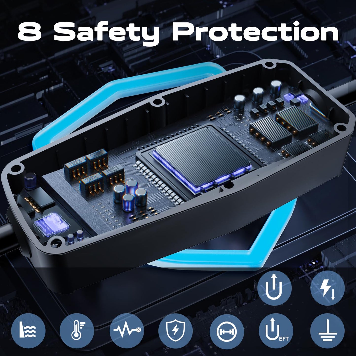 VDLPOWEREU EV Charger 3.6kw, 6A/8A/10A/13A Variable, 3Pin Home Electric Car Charger Cable Type 2, 5 Metres Single-phase Charger with LED Display& Carry Bag, IP65 Waterproof