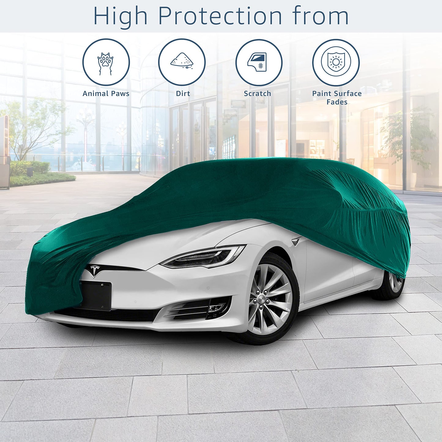 Cosmos - Indoor Car Cover compatible with main Coupé models, Elastic, Breathable and Dustproof Fabric, Soft Lining, Snug Fit, Blue