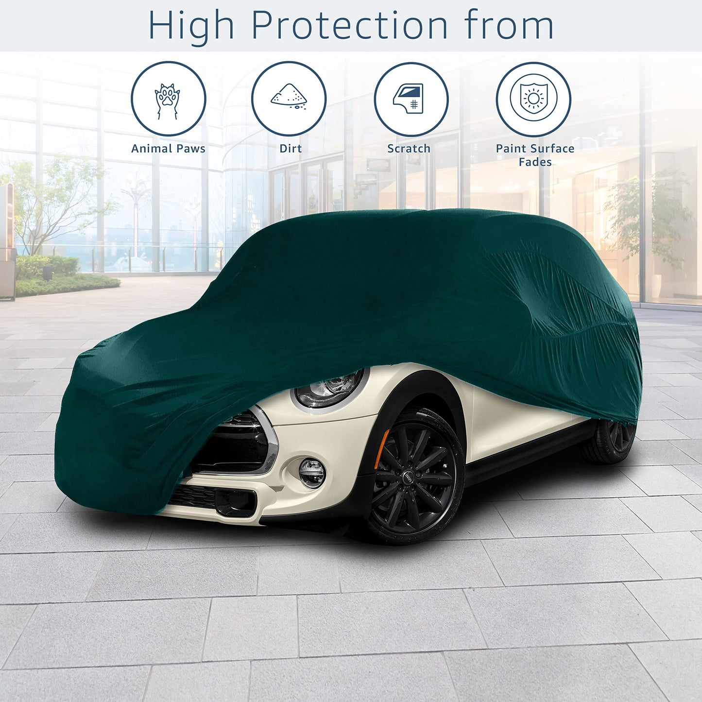 Cosmos - Indoor Car Cover compatible with main Coupé models, Elastic, Breathable and Dustproof Fabric, Soft Lining, Snug Fit, Blue