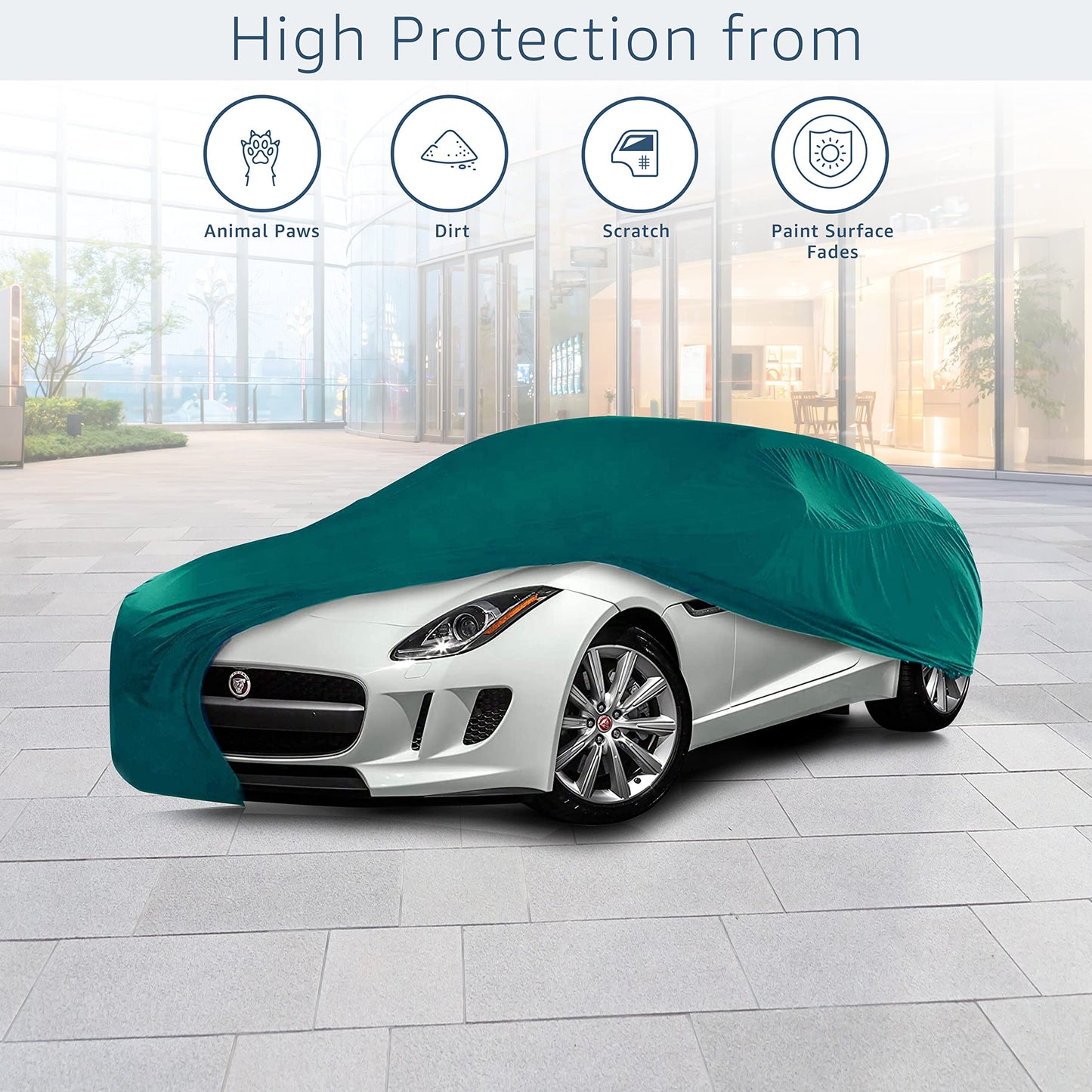 Cosmos - Indoor Car Cover compatible with main Coupé models, Elastic, Breathable and Dustproof Fabric, Soft Lining, Snug Fit, Blue
