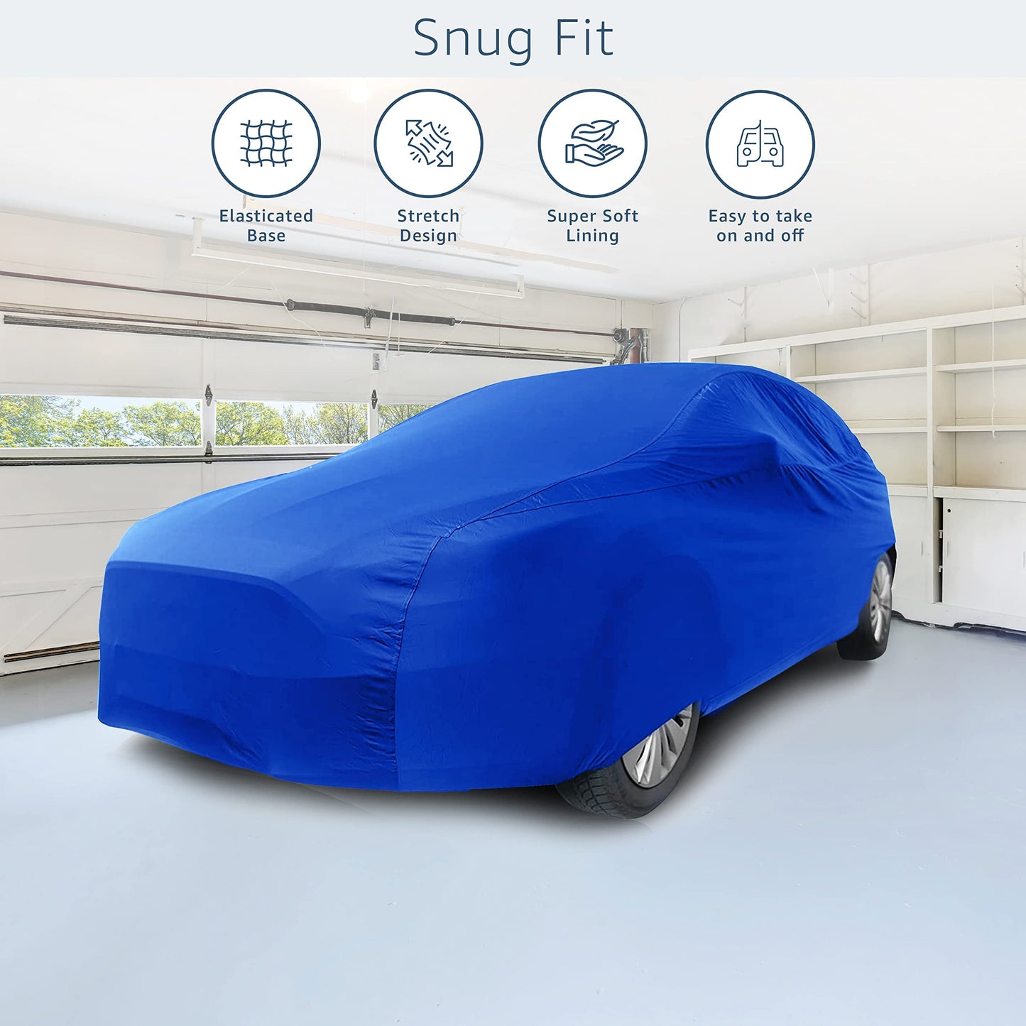 Cosmos - Indoor Car Cover compatible with main Coupé models, Elastic, Breathable and Dustproof Fabric, Soft Lining, Snug Fit, Blue