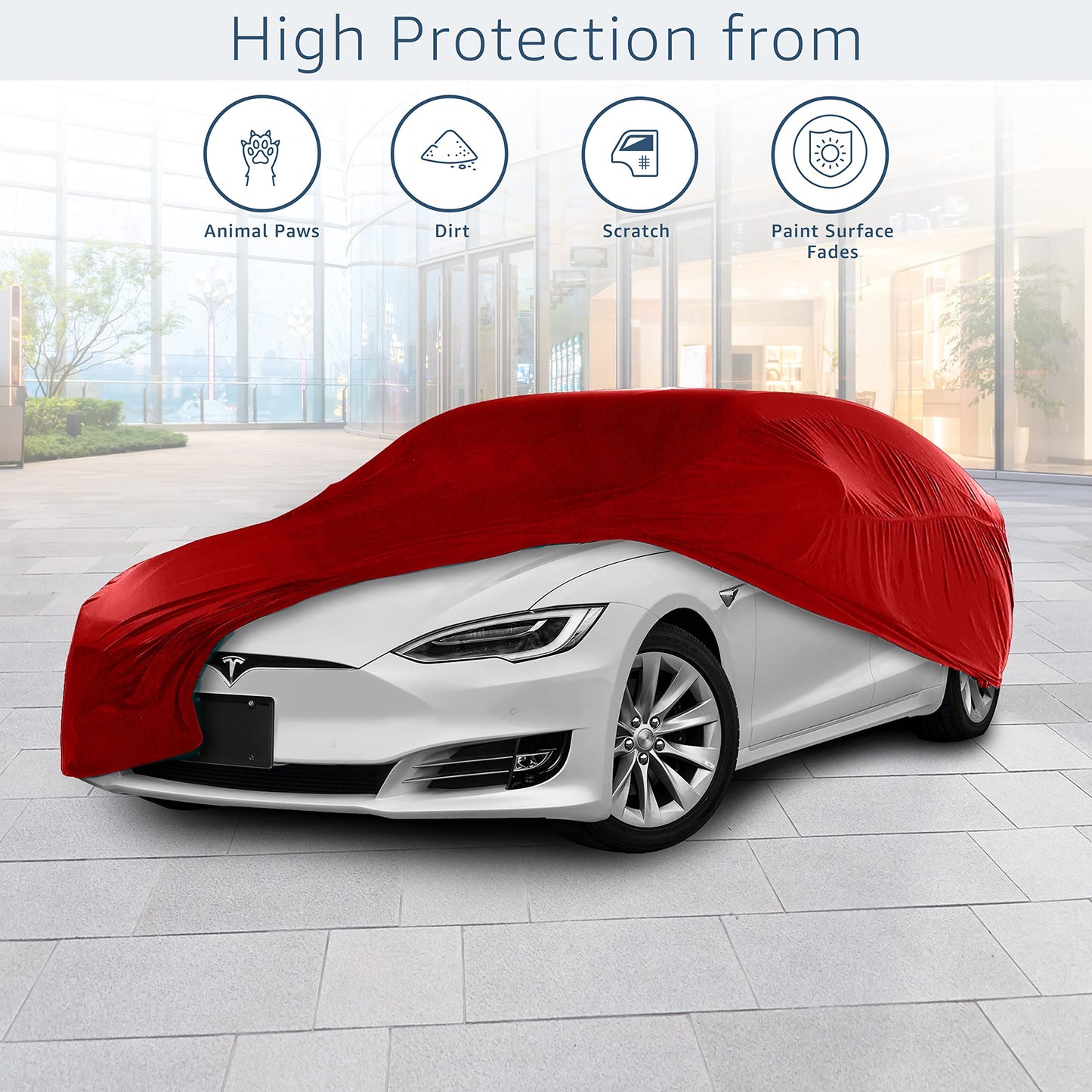 Cosmos - Indoor Car Cover compatible with main Coupé models, Elastic, Breathable and Dustproof Fabric, Soft Lining, Snug Fit, Blue