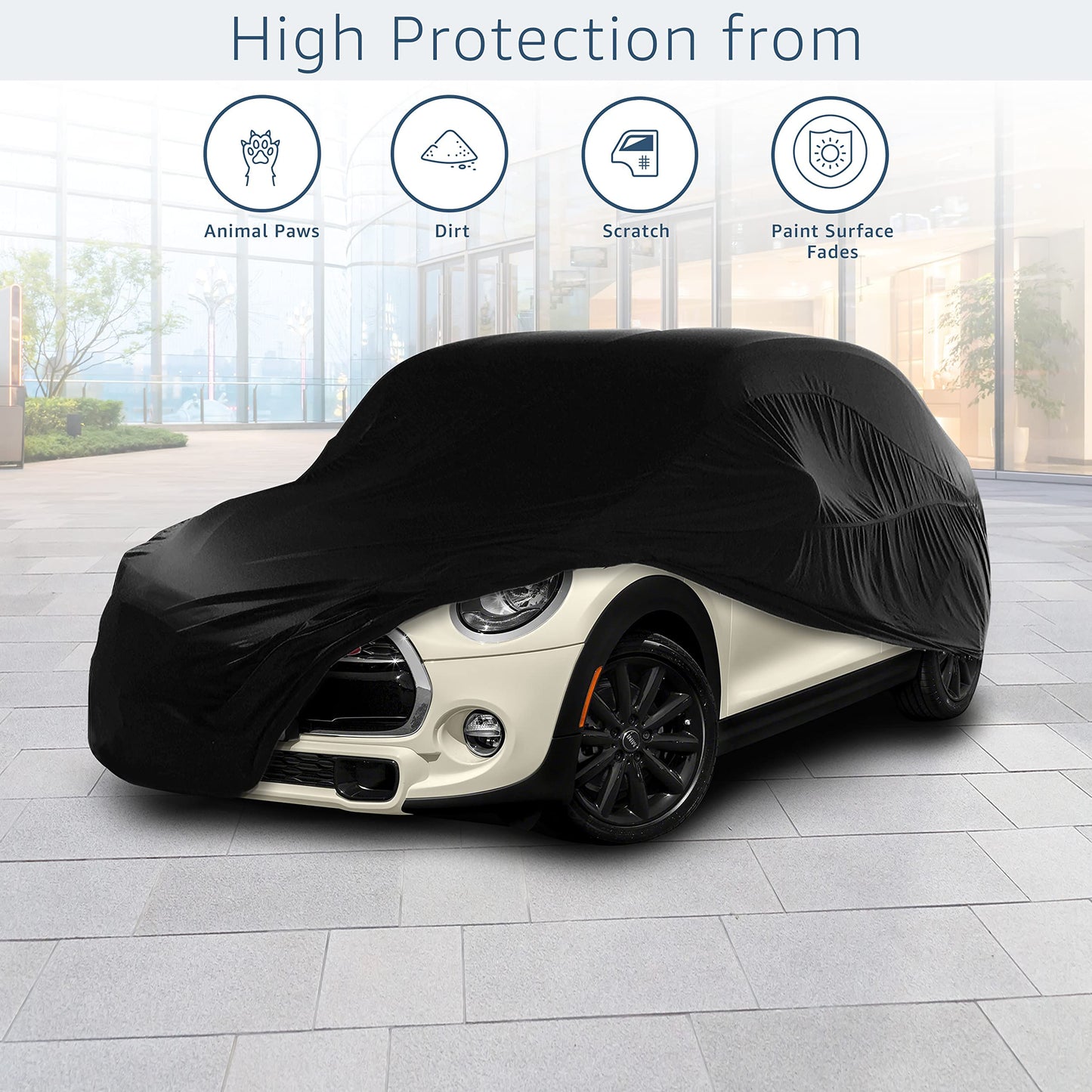 Cosmos - Indoor Car Cover compatible with main Coupé models, Elastic, Breathable and Dustproof Fabric, Soft Lining, Snug Fit, Blue
