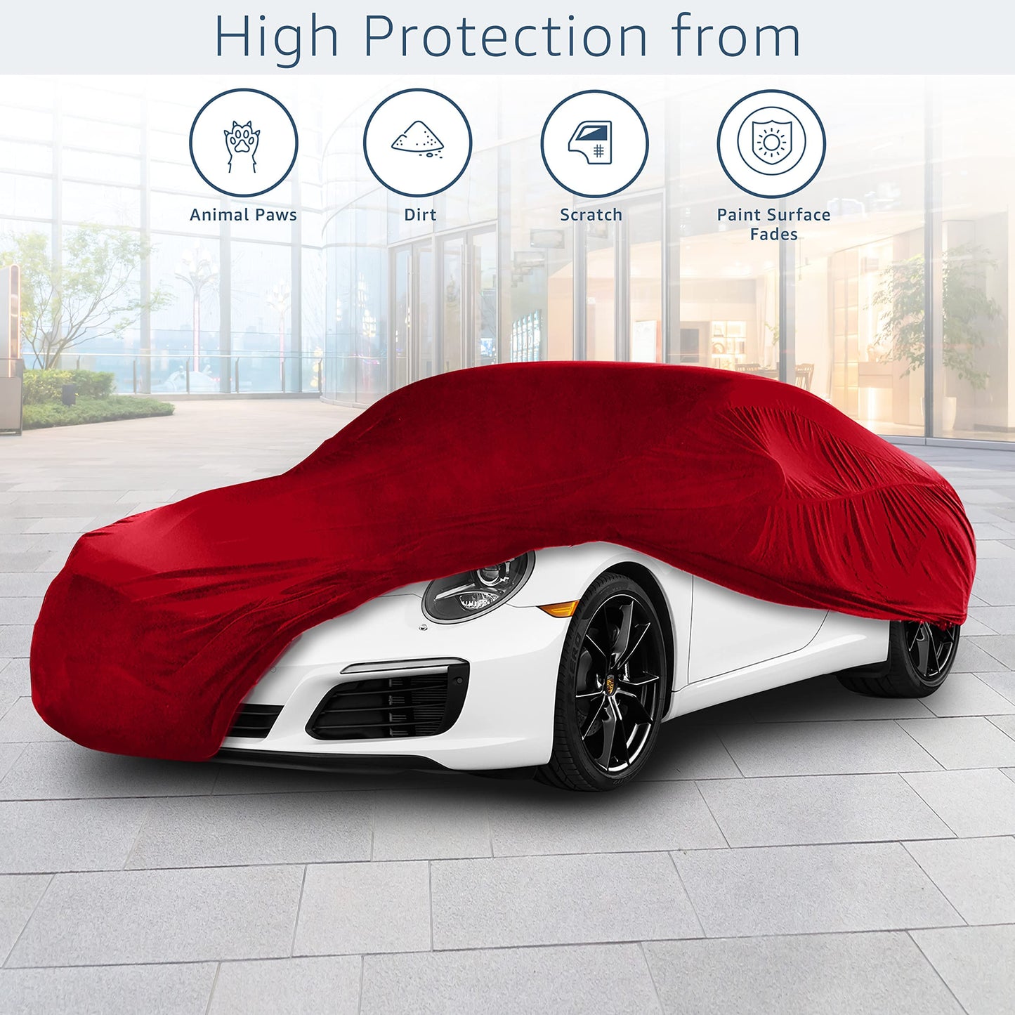 Cosmos - Indoor Car Cover compatible with main Coupé models, Elastic, Breathable and Dustproof Fabric, Soft Lining, Snug Fit, Blue