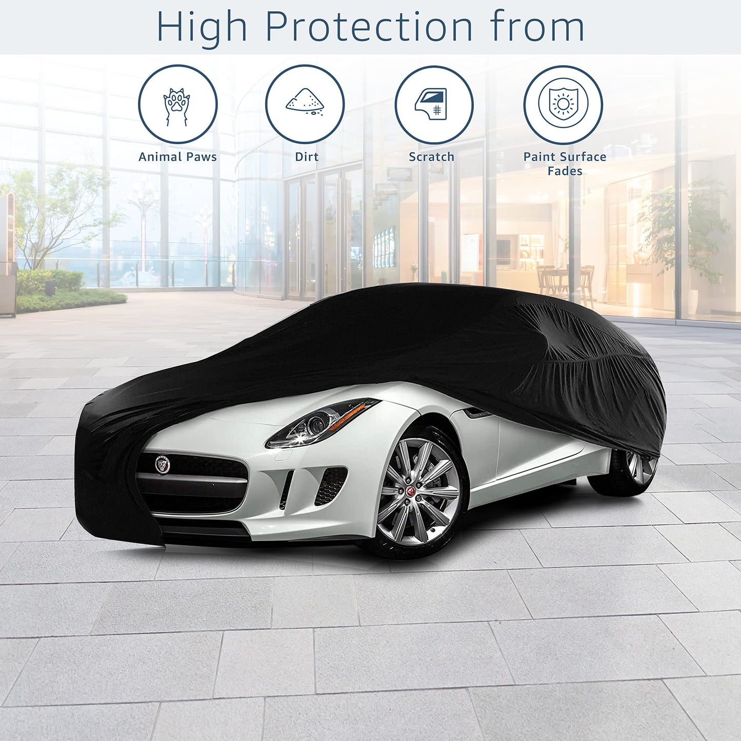 Cosmos - Indoor Car Cover compatible with main Coupé models, Elastic, Breathable and Dustproof Fabric, Soft Lining, Snug Fit, Blue