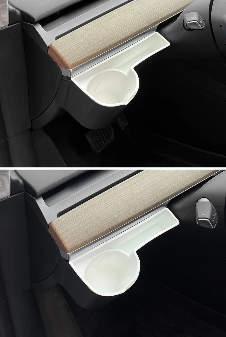 White Storage Box for Tesla Model 3 Y TPE+ABS Double Layered Dashboard Screen Armrest Central Control Boxes Interior Accessories