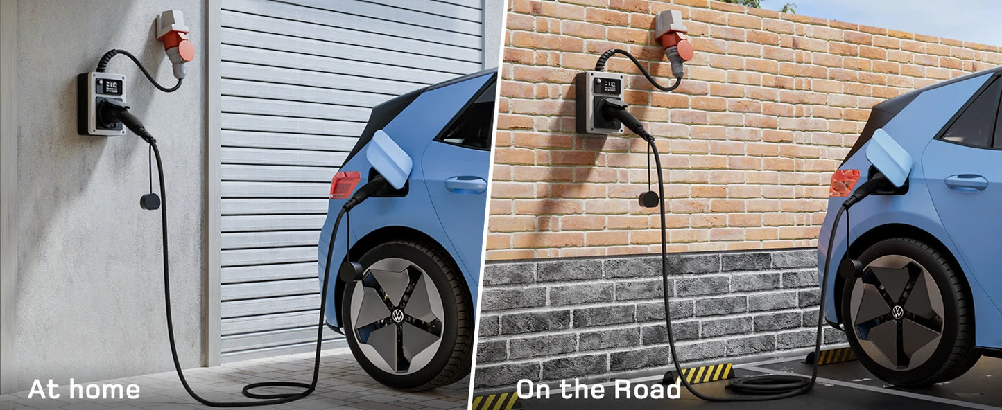 dé Wallbox with App 11kW 22kW CEE to Type 2 Socket EV Charger 16A 32A 3Phase RFID Control Electric Vehicle Charger