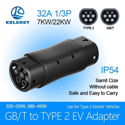 GBT to Type 2 EV Charger Converter Adapter 16A 32A for EVSE Charging GB To IEC 62196 Type2 Standard EV Charger Adaptor