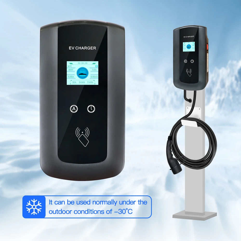 Kolanky 32A 7.2/22KW EV Charging Station Wallbox Electric Vehicle Charger EVSE Type2 Cable IEC62196-2 Tuya APP Control