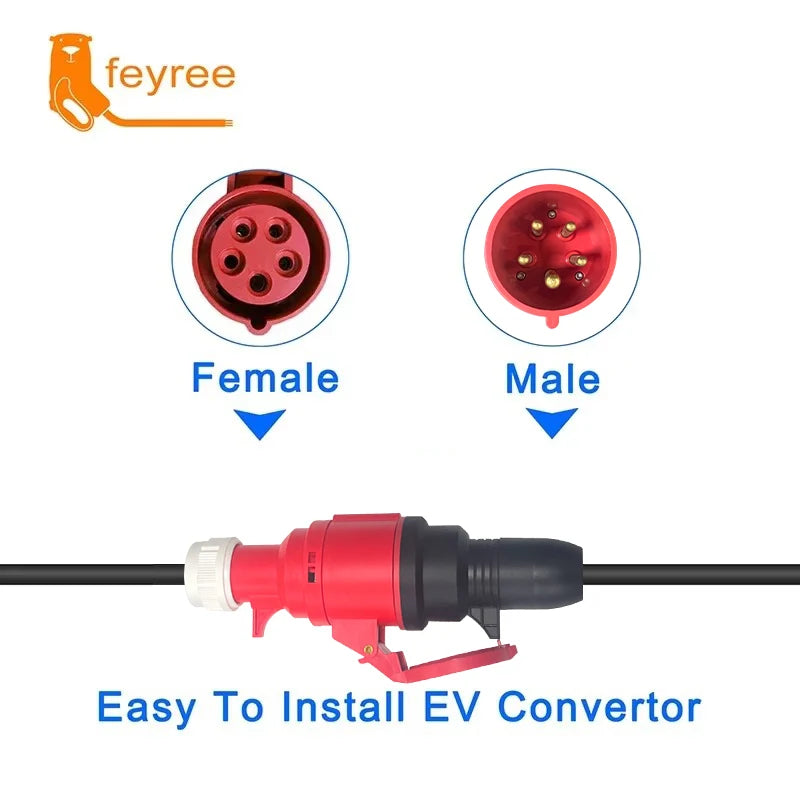 feyree EVSE Wallbox Type2 Cable EV Car Chager 7KW 11KW 22KW Electric Vehicle Charging Station with APP WIFI Control IEC62196-2