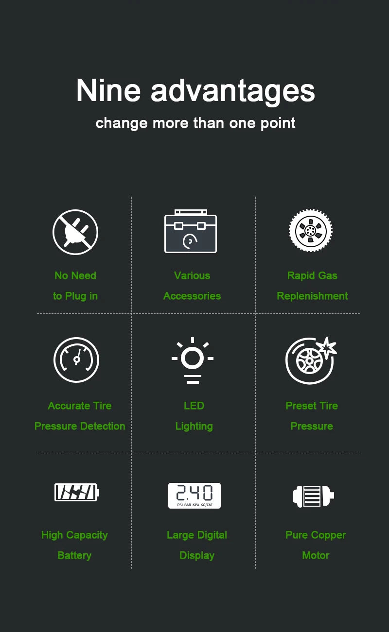 GUWIEYG rechargeable inflatable pump portable air compressor steam digital display can be filled with car tires bicycle ball