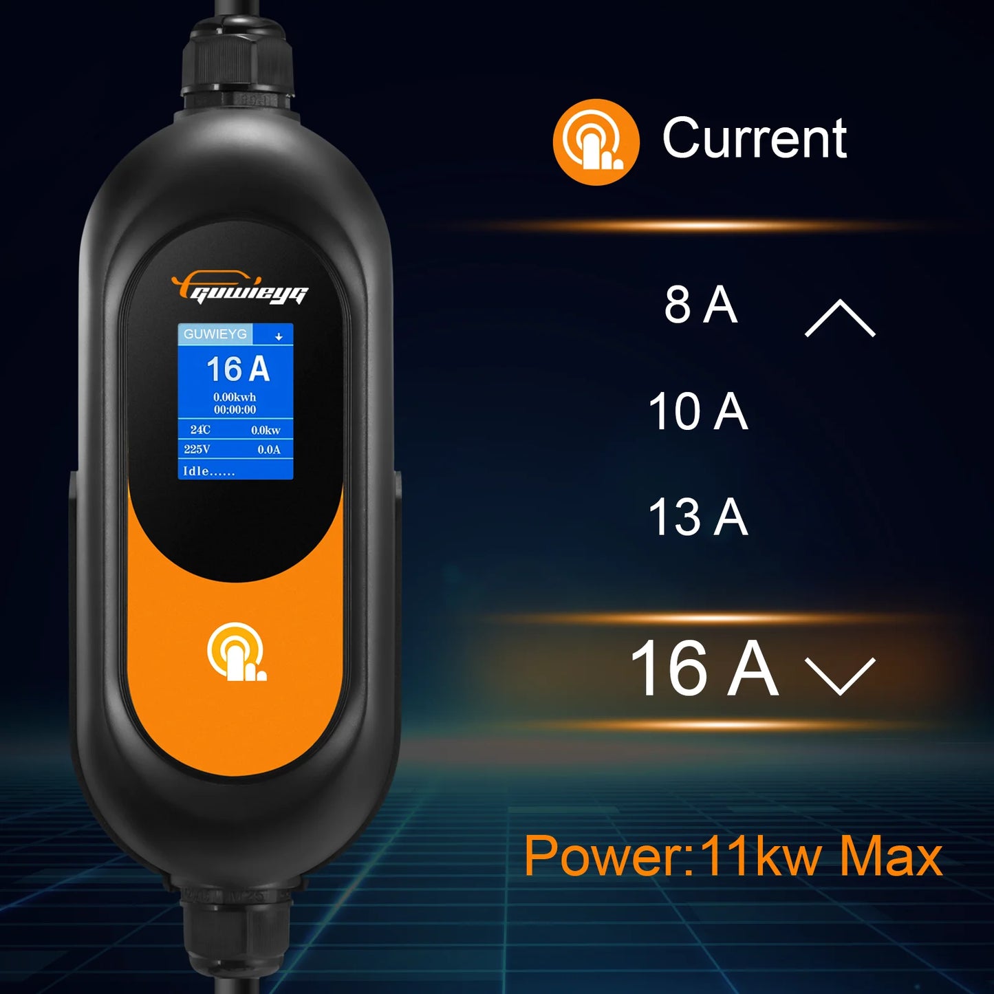 GUWIEYG Type2 Portable EV Charger 11KW/22KW 3Phase Fast Charging IEC62196-2 Controller Wallbox for Electric Car