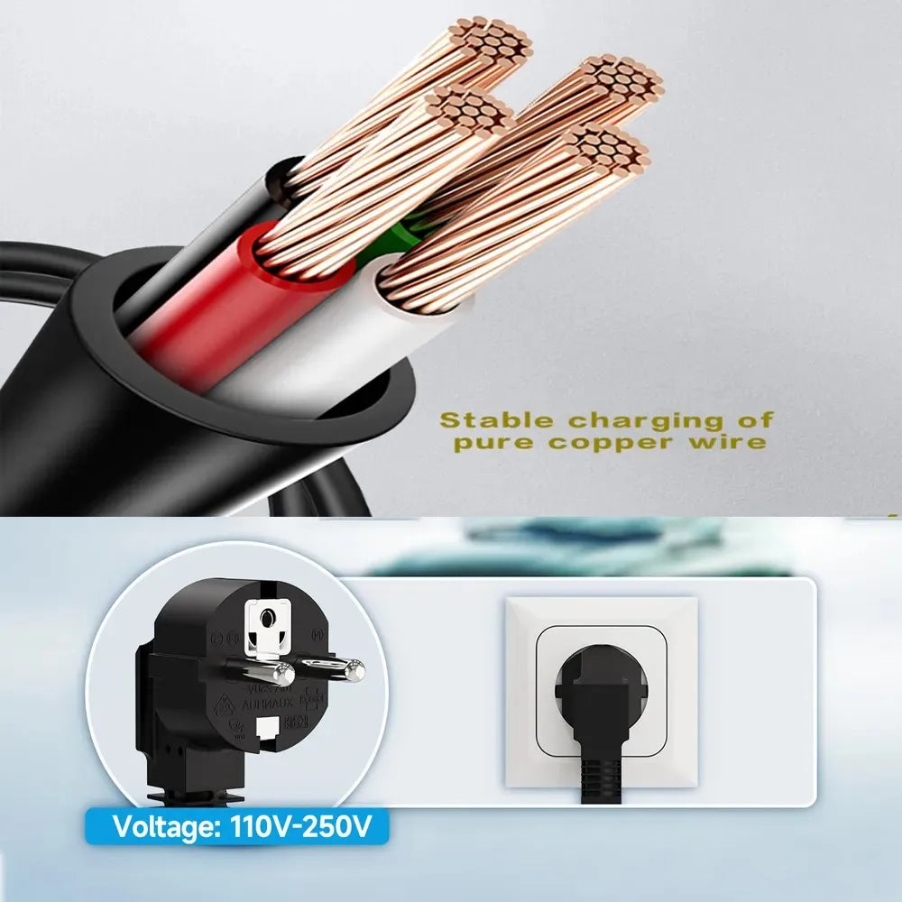 3.5W 16A Portable EV Charger GBT EVSE Charging Box EU Plug Controller Wallbox for Electric Car Fast Charging Current Adjustable