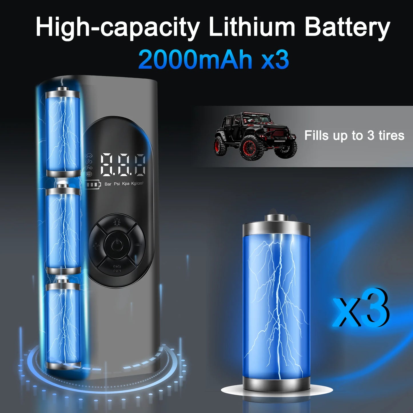 GUWIEYG rechargeable inflatable pump portable air compressor steam digital display can be filled with car tires bicycle ball