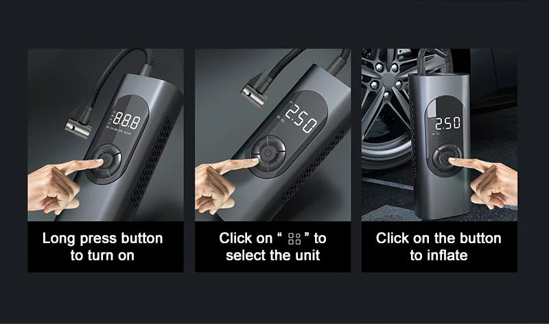 GUWIEYG rechargeable inflatable pump portable air compressor steam digital display can be filled with car tires bicycle ball