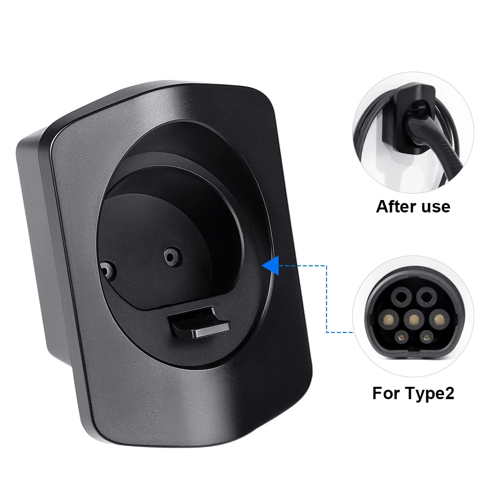 EV Charger Holder Wall Mount Type1 Type2 For Tesla Electric Vehicle Charging Adapter Protection Charger Lead Car Accessories