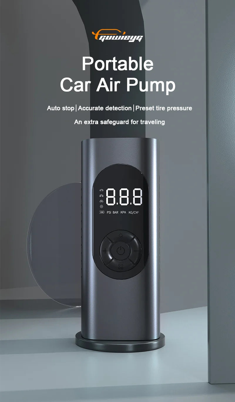 GUWIEYG rechargeable inflatable pump portable air compressor steam digital display can be filled with car tires bicycle ball