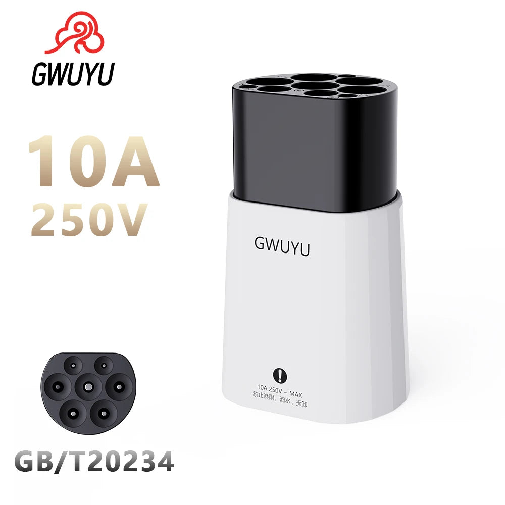 GWUYU GF50 EV Discharge Connector Adapter GB-T 20234 Standard Plug For Electric Vehicle Car