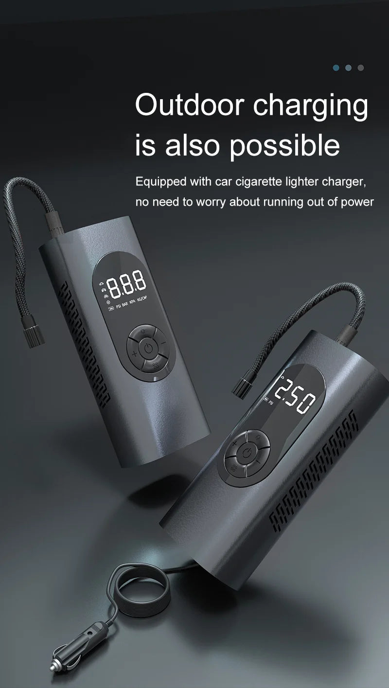 GUWIEYG rechargeable inflatable pump portable air compressor steam digital display can be filled with car tires bicycle ball