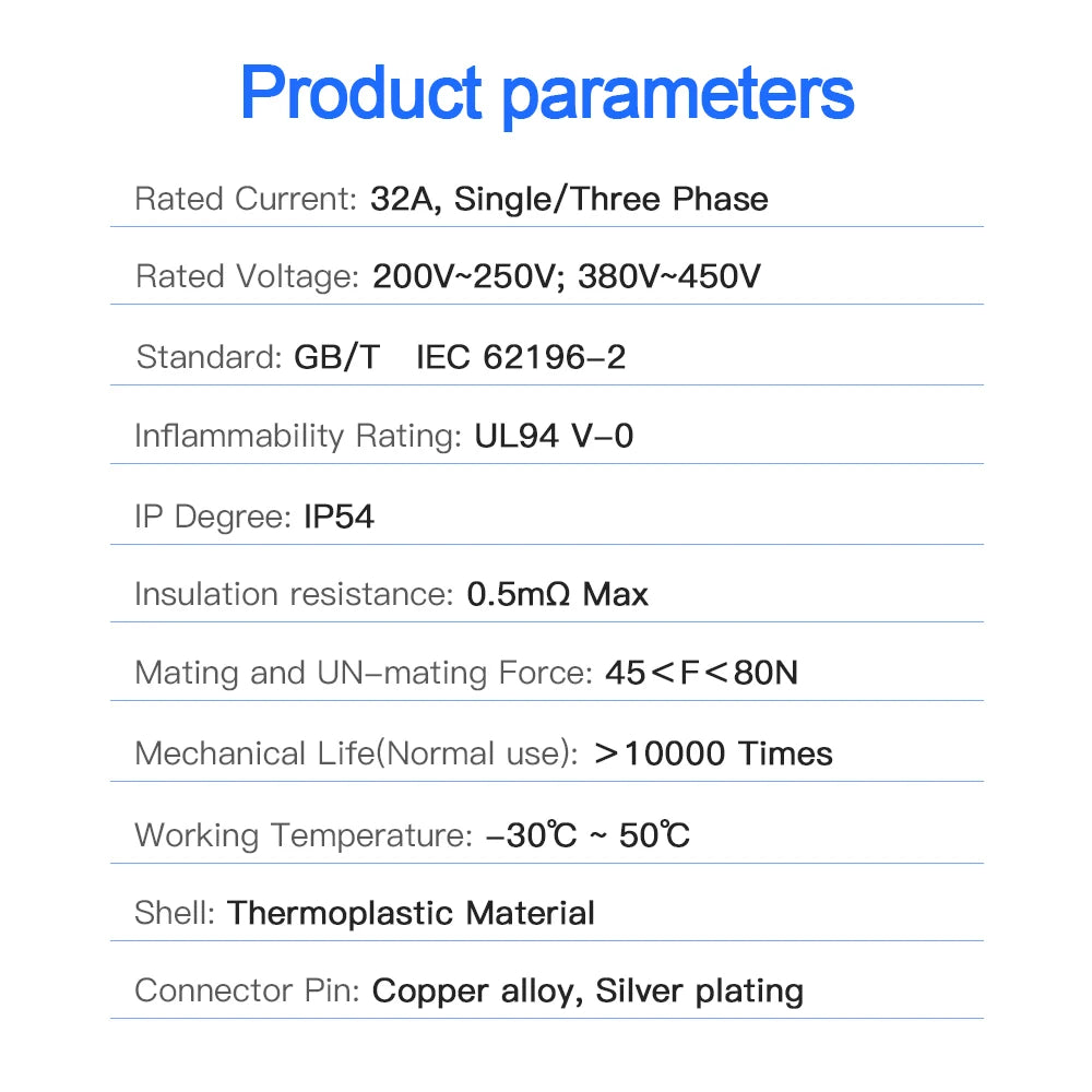 GBT to Type 2 EV Charger Converter Adapter 16A 32A for EVSE Charging GB To IEC 62196 Type2 Standard EV Charger Adaptor