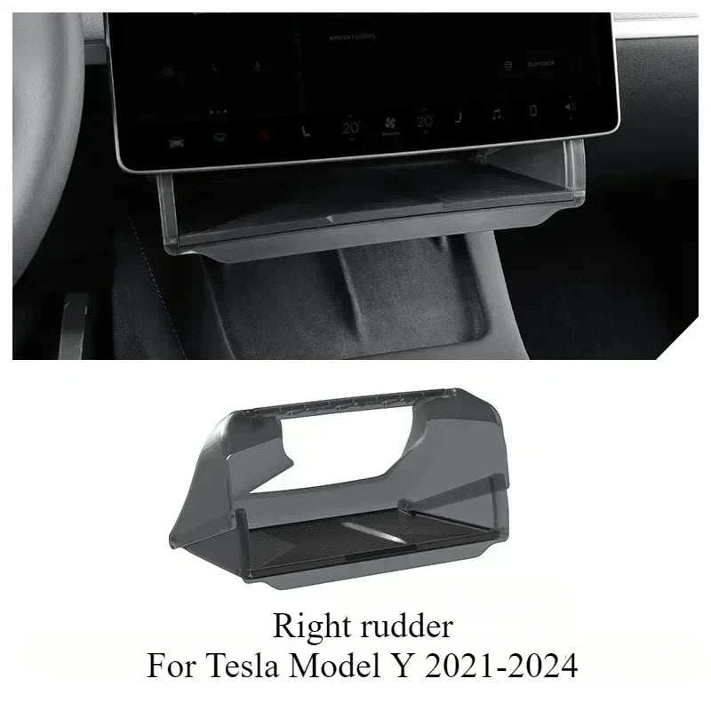 Under Screen Storage Box for Tesla Model Y/3+ Highland 2024 Central Control Hidden Storage Box Organizer Tray Car Accessories