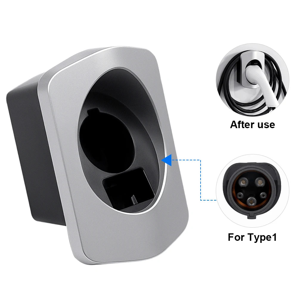 EV Charger Holder Wall Mount Type1 Type2 For Tesla Electric Vehicle Charging Adapter Protection Charger Lead Car Accessories